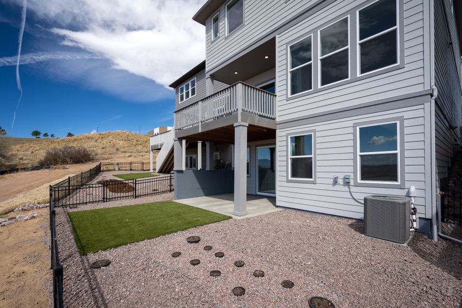 Exterior details and patio area of a home in Trailside at Cottonwood Creek, Colorado Springs (Image 3).