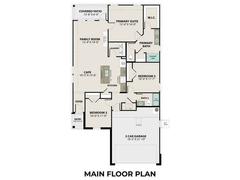 2D floor plan layout for the The Costa A by Davidson Homes LLC in Sunterra, Katy, TX (Image 4).