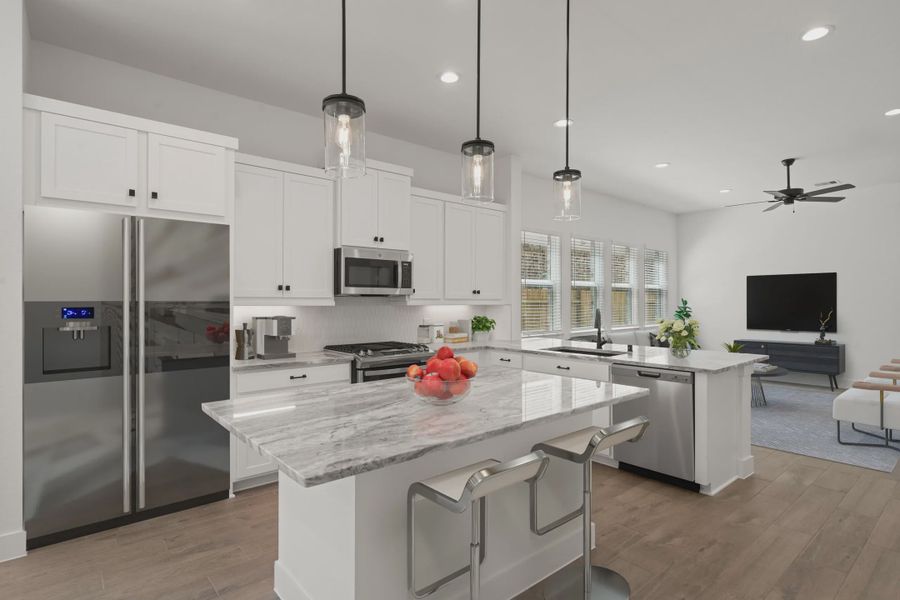 Representative furnished interior of a home built from the Greenville by Chesmar Homes in Wood Leaf Reserve, Tomball (Image 8).