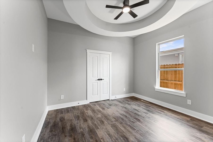 Dual vanities with quartz countertops and modern fixtures create a spa-like experience. Dual vanities with quartz countertops and modern fixtures create a spa-like experience.