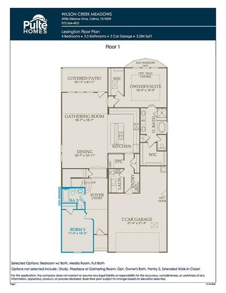 Lexington Floorplan *Model representation*
