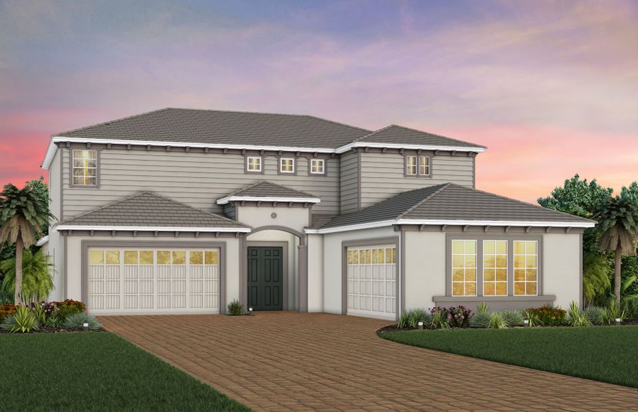 Representative exterior photo of a completed home built from the Livingston by DiVosta in Bridgewater, Jupiter, FL (Image 24).