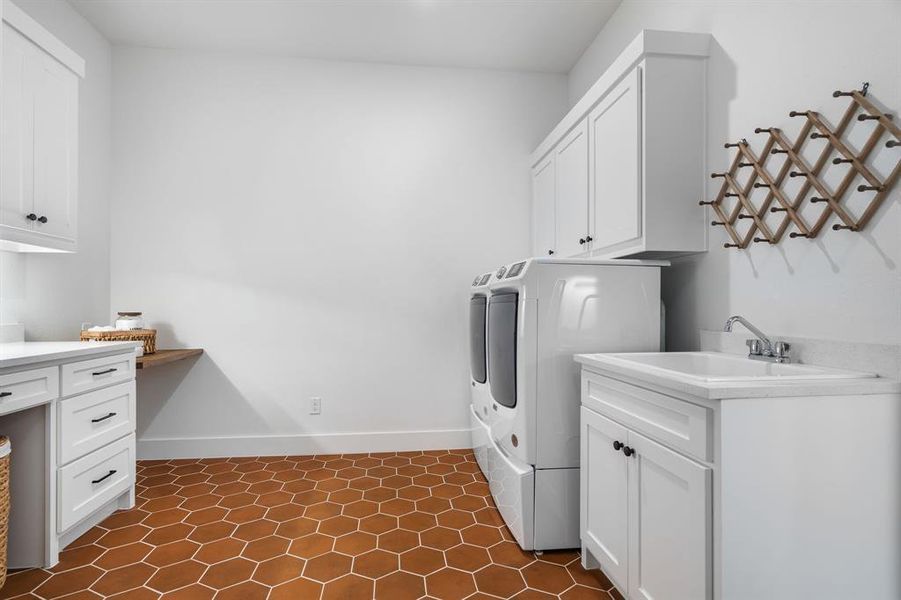 Lots of extra storage in the laundry room which is off the 2.5 car garage