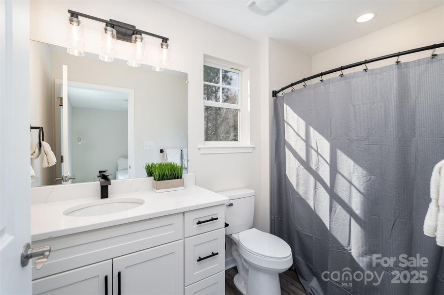 Fresh, elegant design with quartz counters and vinyl plank flooring. Fresh, elegant design with quartz counters and vinyl plank flooring.