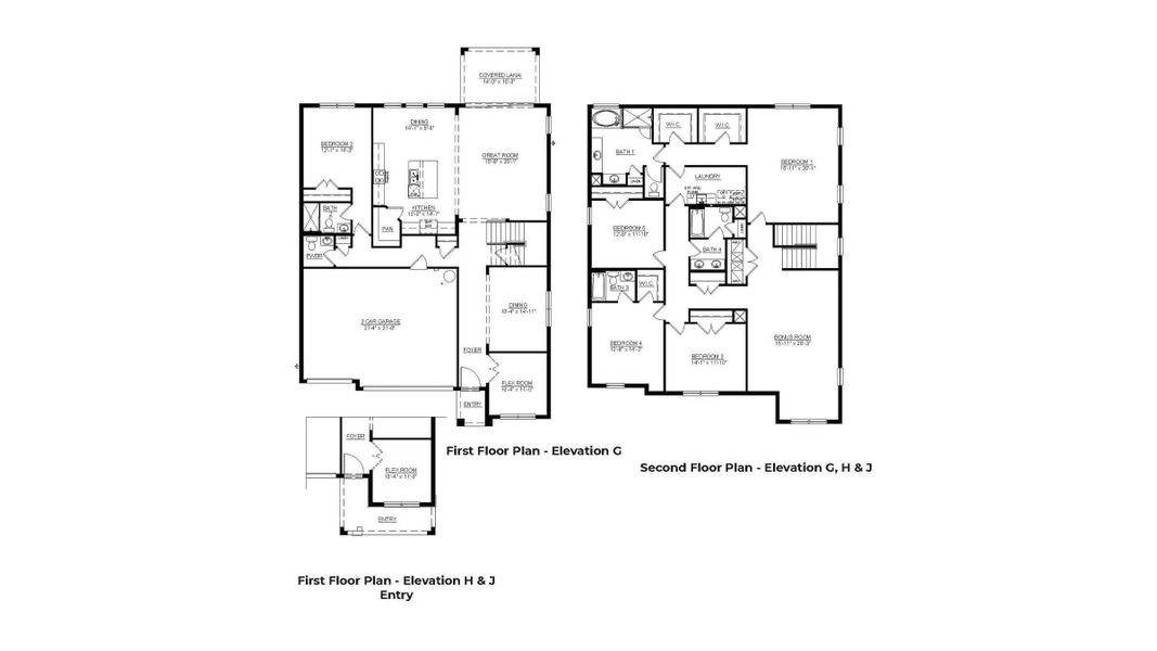 2D floor plan layout for the Torino by D.R. Horton in Rye Crossing, Parrish, FL (Image 5).