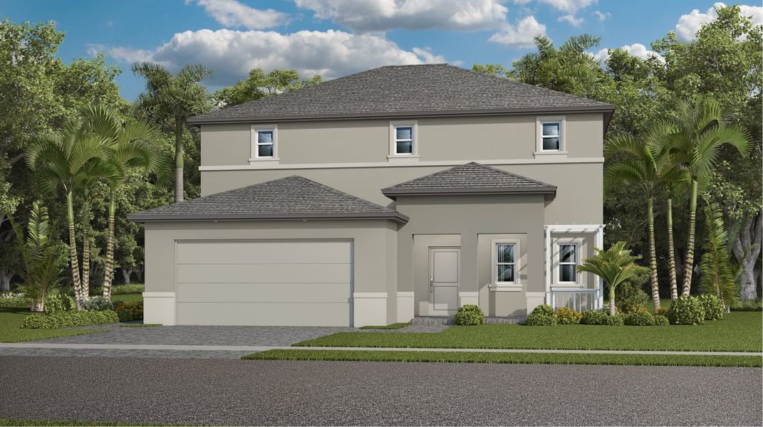 Front exterior of a new home in Acacia Groves, Miami, FL, highlighting curb appeal (Image 1). Front exterior of a new home in Acacia Groves, Miami, FL, highlighting curb appeal (Image 1).