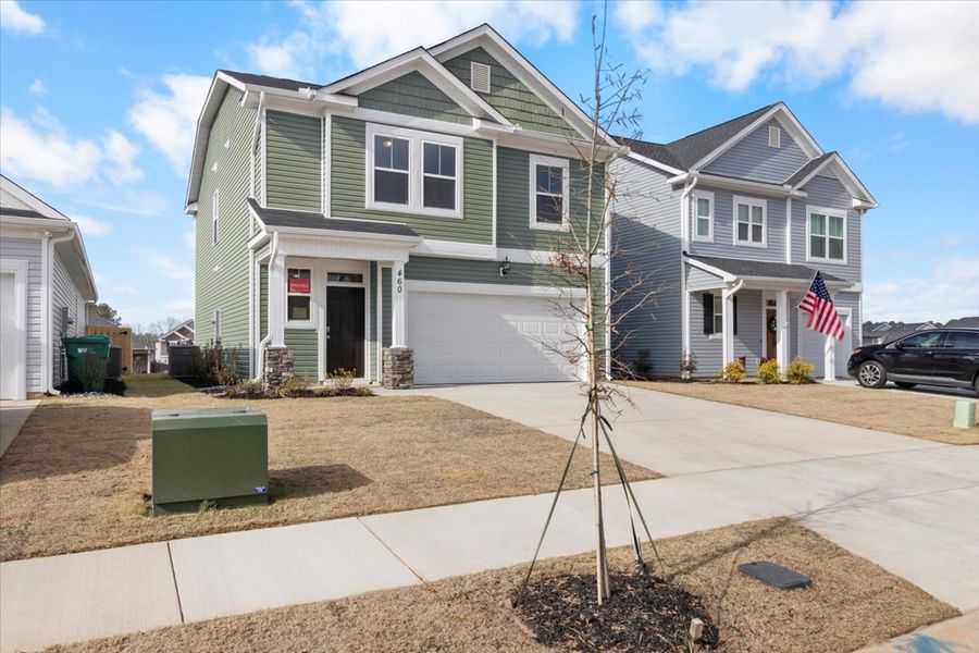 Front exterior of a new home in Windsor, North Augusta, SC, highlighting curb appeal (Image 18).