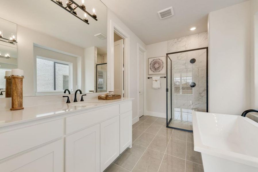 Furnished interior view inside a new home in Trails at Cottonwood Creek, Rowlett (Image 15). Furnished interior view inside a new home in Trails at Cottonwood Creek, Rowlett (Image 15).