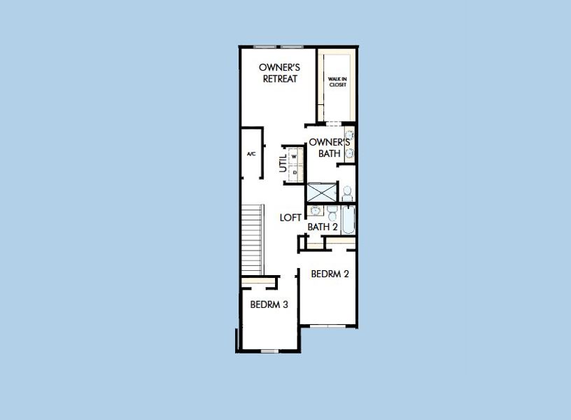 2D floor plan layout for the The Cowden by David Weekley Homes in Preserve at The Cays – The Harbor Series, Daytona Beach, FL (Image 3).