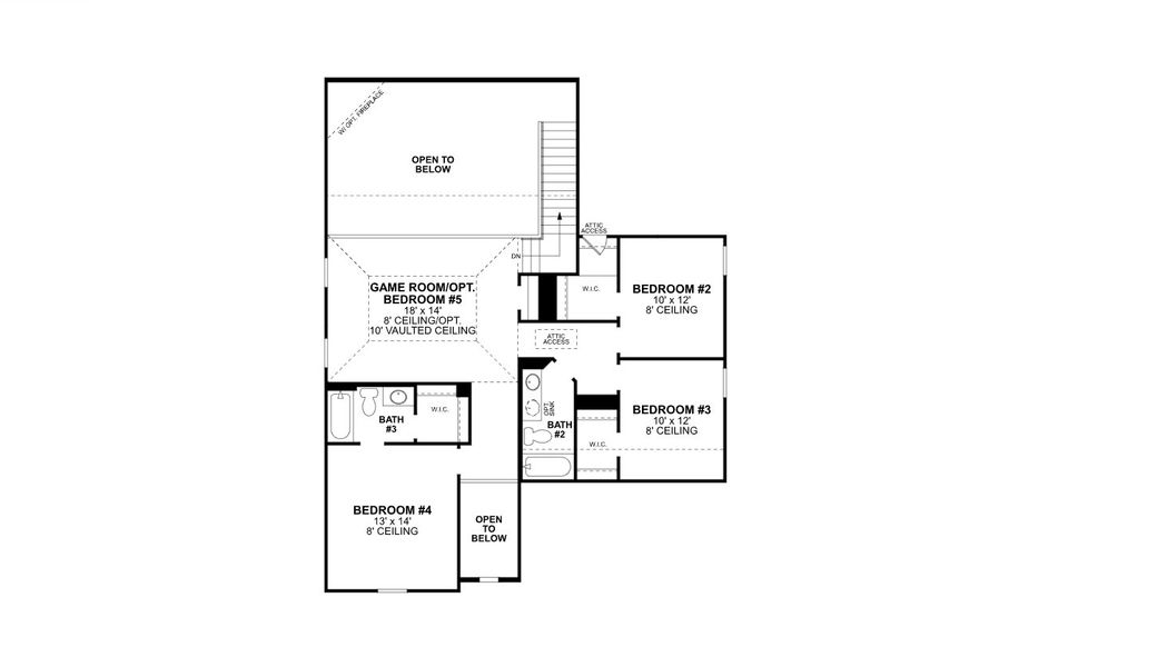 2D floor plan layout for the Whitley by M/I Homes in Eliana, McKinney, TX (Image 4).