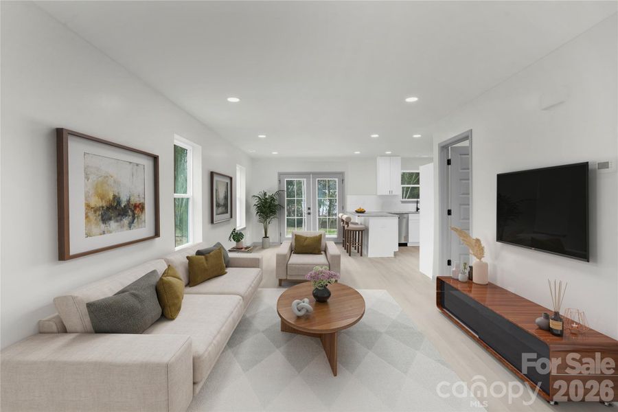 Virtually staged great room Virtually staged great room