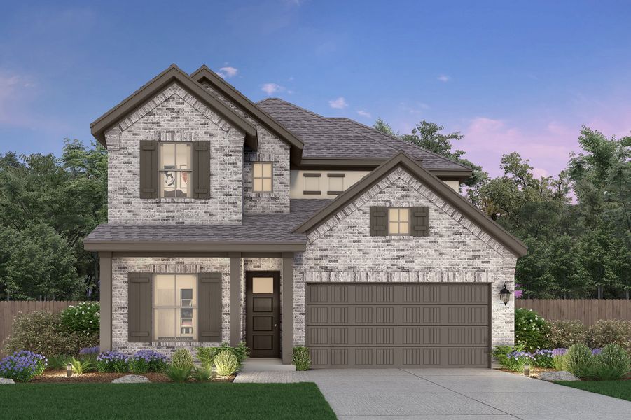 Representative exterior photo of a completed home built from the Landon by New Home Co. in 6 Creeks, Kyle, TX (Image 2).