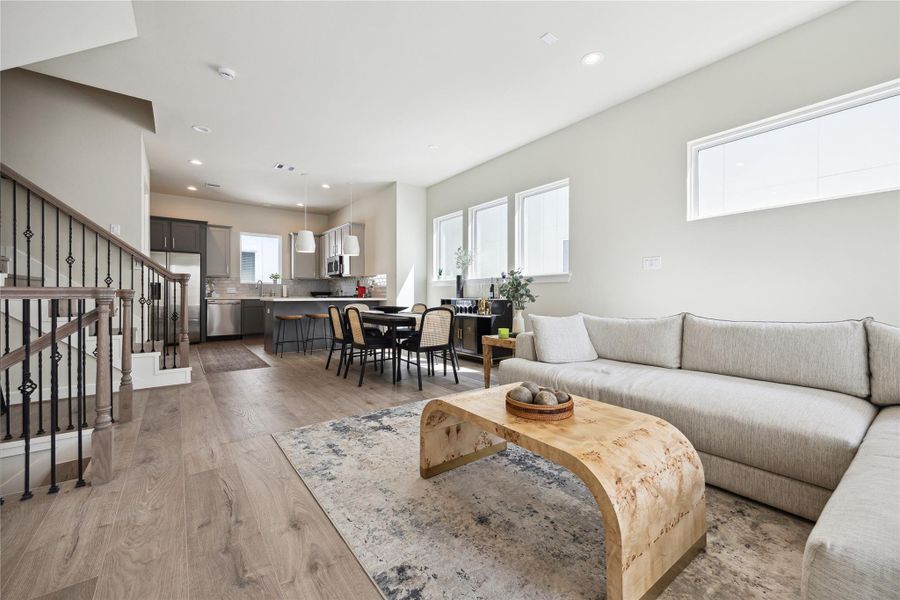 Furnished interior view inside a new home in White Oak Station, Houston (Image 11). Furnished interior view inside a new home in White Oak Station, Houston (Image 11).