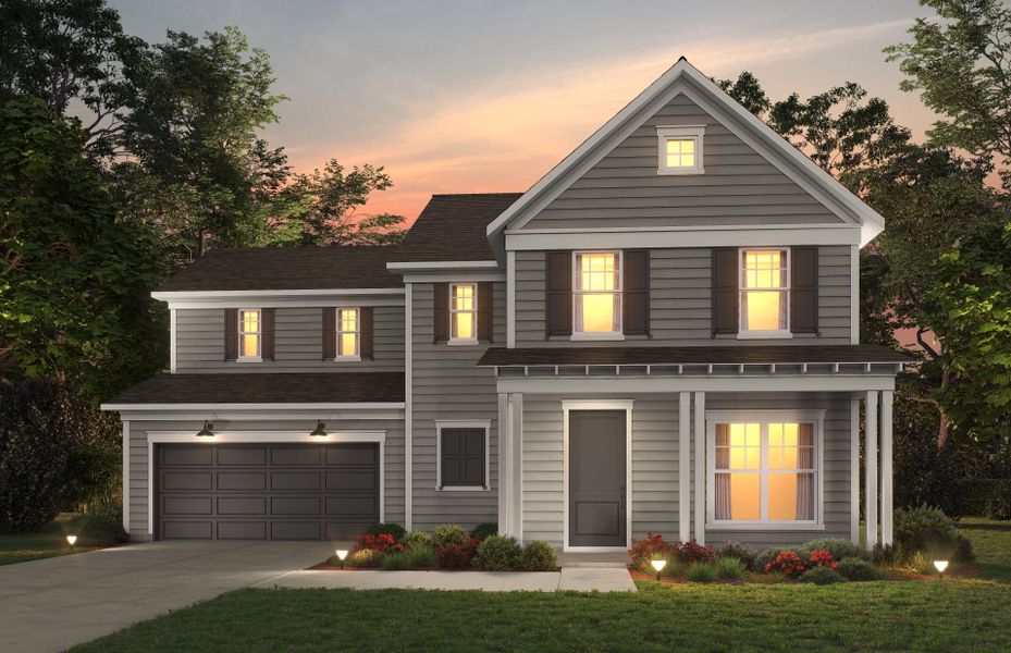 Representative exterior photo of a completed home built from the Waterstone by Pulte Homes in Waterside at Pine Island, Columbia, SC (Image 18). Representative exterior photo of a completed home built from the Waterstone by Pulte Homes in Waterside at Pine Island, Columbia, SC (Image 18).