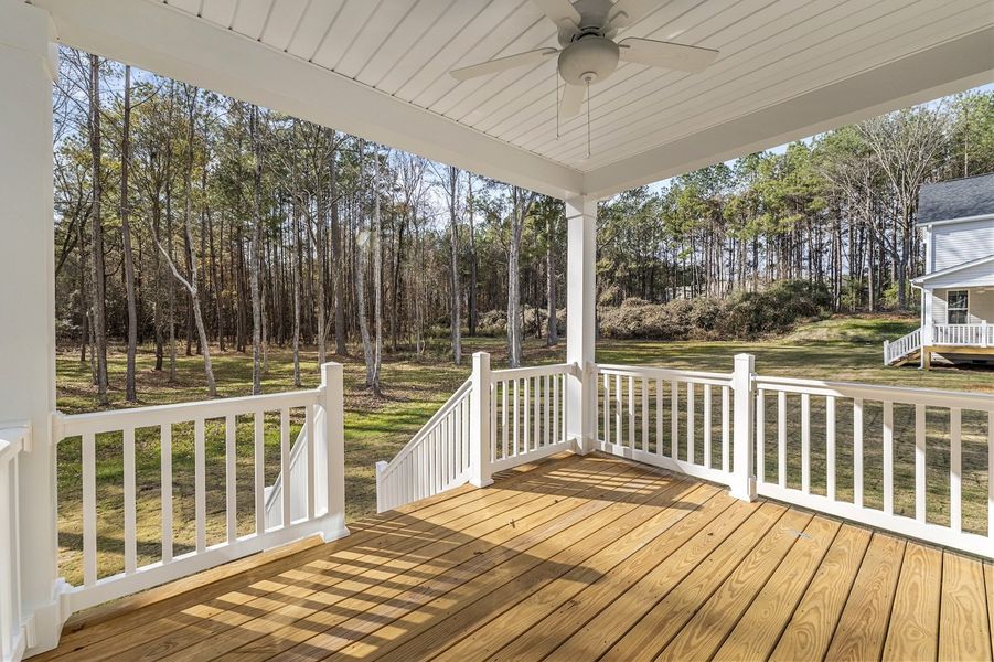 Exterior details and patio area of a home in Landing at Pine Lake, Anderson (Image 2).
