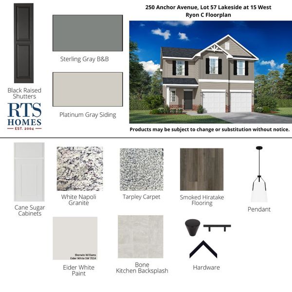 2D floor plan layout of this home in Lakeside at Fifteen West, Hinesville, GA (Image 4).