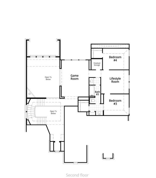 2D floor plan layout for the 220 Plan by Highland Homes in Pecan Square: 60ft. lots, Northlake, TX (Image 22).