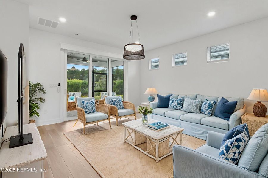 Furnished interior view inside a new home in Del Webb Wildlight, Wildlight (Image 8). Furnished interior view inside a new home in Del Webb Wildlight, Wildlight (Image 8).