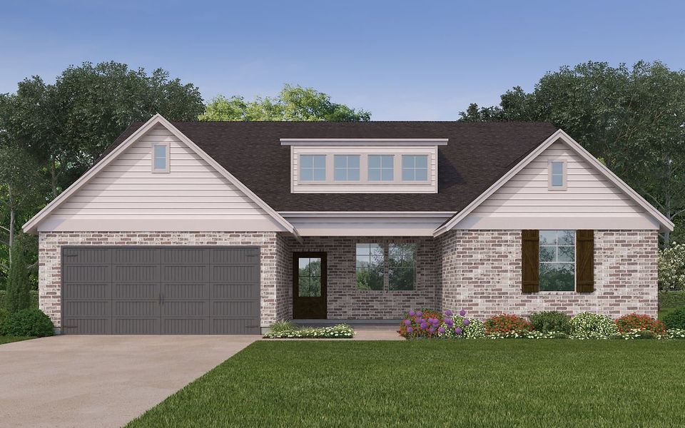 Representative exterior photo of a completed home built from the Seabury by Kendall Homes in River Ranch, Dayton, TX (Image 6).