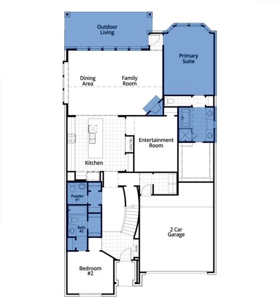 2D floor plan layout of this home in Cambridge Crossing: 50ft. lots, Celina, TX (Image 2).