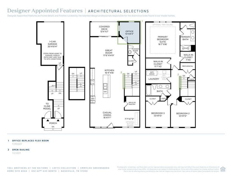 2D floor plan layout of this home in The Nations - Lofts, Nashville, TN (Image 8).