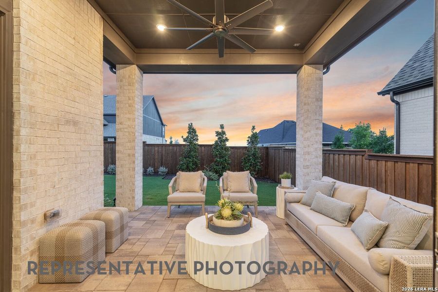 Exterior details and patio area of a home in Briggs Ranch, San Antonio (Image 21).