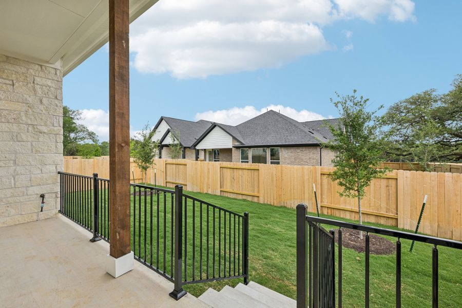 Exterior details and patio area of a home in Persimmon, Buda (Image 3).