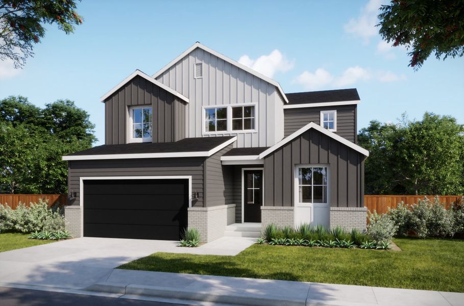 Representative exterior photo of a completed home built from the Perch by Trumark Homes in Trumark Homes at Tanterra, Parker, CO (Image 2).