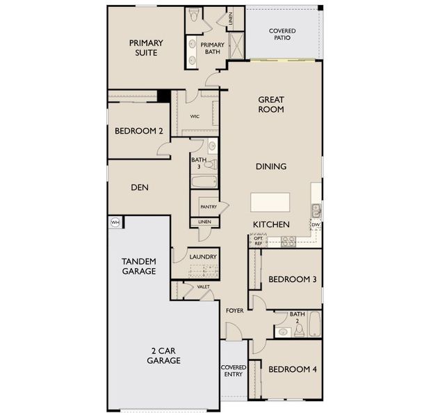 2D floor plan layout of this home in Stonebridge Manor, Waddell, AZ (Image 3).