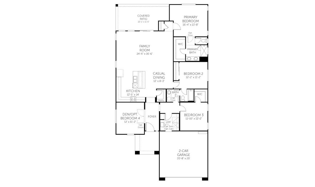 2D floor plan layout of this home in Bella Vista Farms, San Tan Valley, AZ (Image 5).