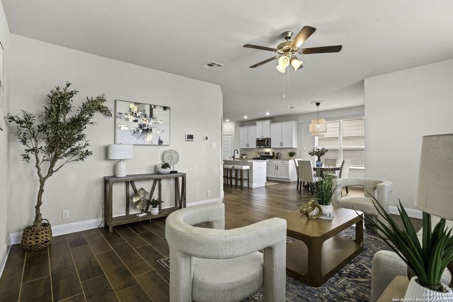 Furnished interior view inside a new home in Canyon View, San Antonio (Image 20). Furnished interior view inside a new home in Canyon View, San Antonio (Image 20).