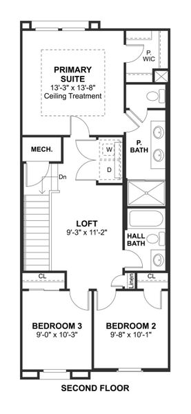 2D floor plan layout for the Orinda by K. Hovnanian® Homes in Urban at South Mountain, Phoenix, AZ (Image 5).