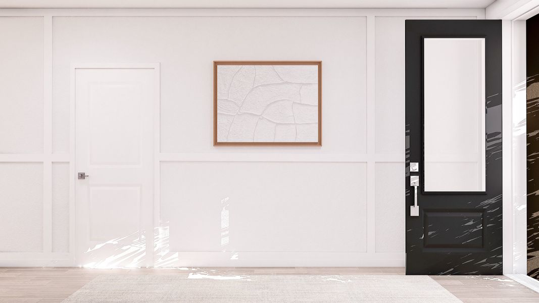 Foyer with decorative feature wall