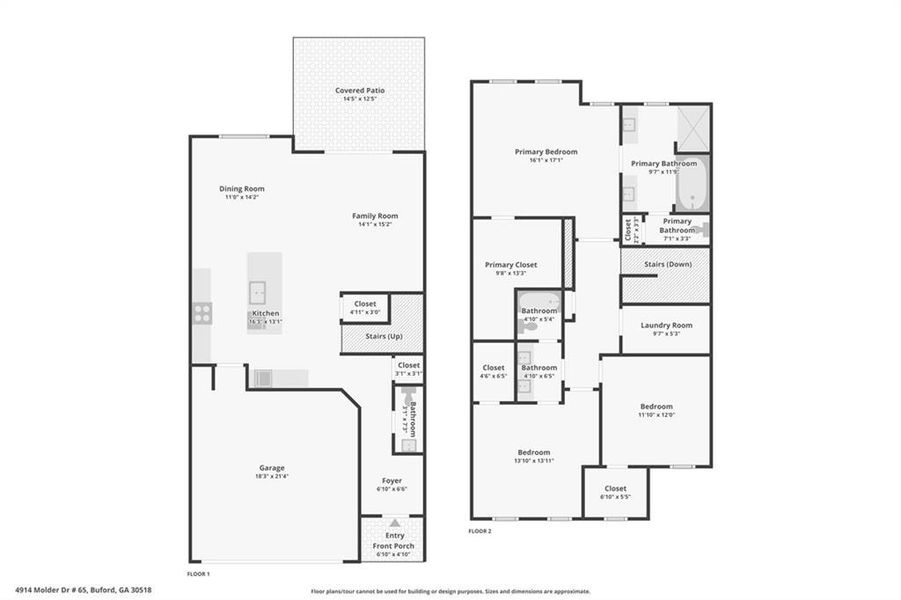 2D floor plan layout of this home in , Buford, GA (Image 7).