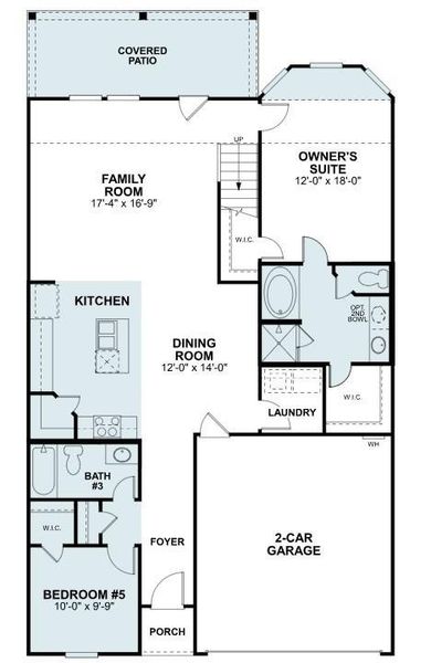 2D floor plan layout of this home in Miller's Pond, Rosenberg, TX (Image 5).
