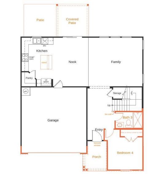 2D floor plan layout of this home in Sheffield, Indian Trail, NC (Image 3).