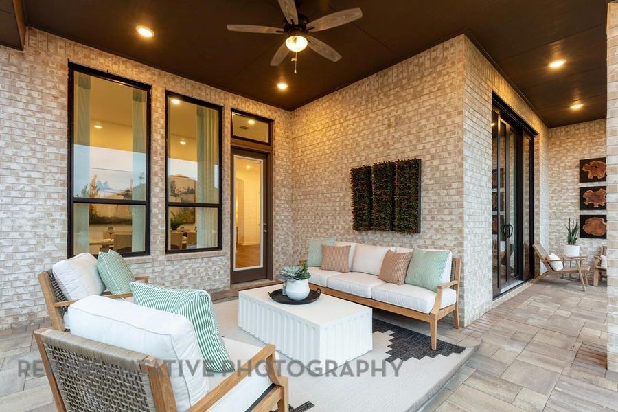 Exterior details and patio area of a home in Jordan Ranch: 55ft. lots, Fulshear (Image 3). Exterior details and patio area of a home in Jordan Ranch: 55ft. lots, Fulshear (Image 3).