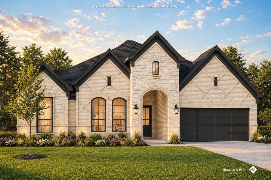 Front exterior of a new home in Hayes Crossing, Midlothian, TX, highlighting curb appeal (Image 14).