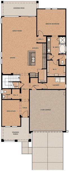 2D floor plan layout for the Romeo by Fulton Homes in Calistoga at Enclave, Litchfield Park, AZ (Image 3).