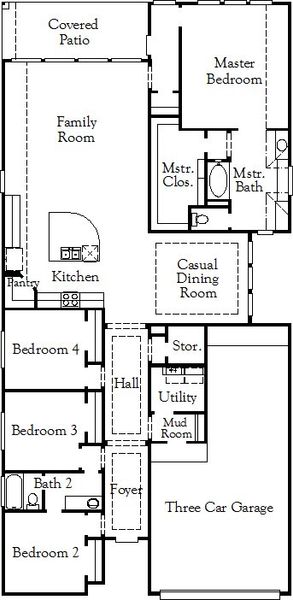 2D floor plan layout of this home in Escondido, Magnolia, TX (Image 3).