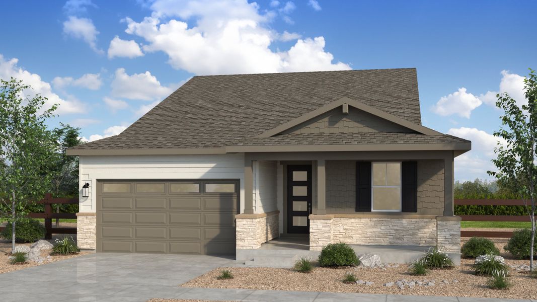 Representative exterior photo of a completed home built from the Boulder by Taylor Morrison in Parterre, Thornton, CO (Image 2). Representative exterior photo of a completed home built from the Boulder by Taylor Morrison in Parterre, Thornton, CO (Image 2).