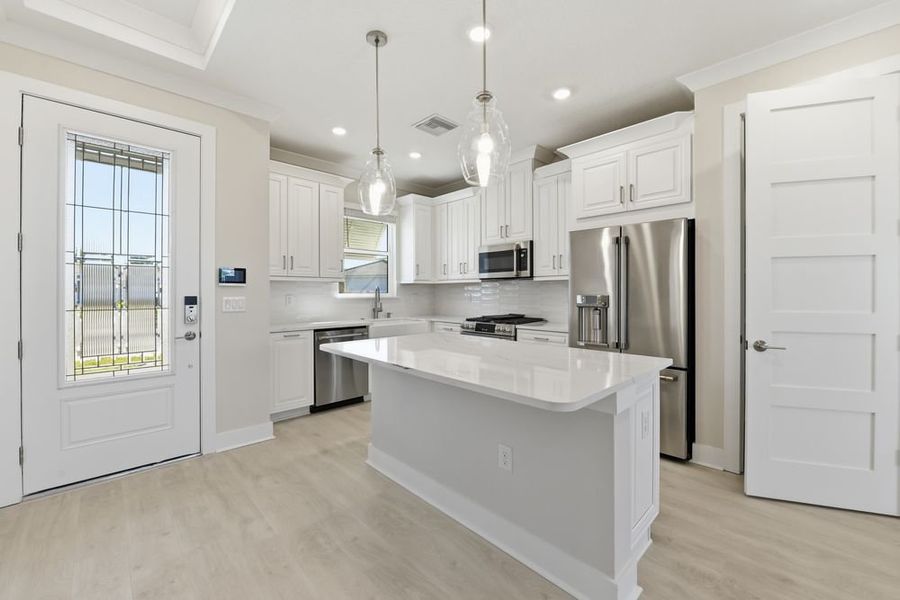 Furnished interior view inside a new home in Esplanade at Azario Lakewood Ranch, Bradenton (Image 5). Furnished interior view inside a new home in Esplanade at Azario Lakewood Ranch, Bradenton (Image 5).