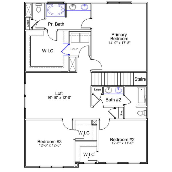 2D floor plan layout of this home in Killians Crossing, Blythewood, SC (Image 3).