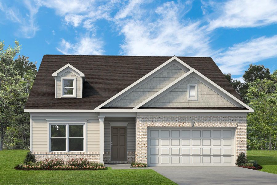 Representative exterior photo of a completed home built from the The Hampton by Smith Douglas Homes in Enclave at Willis, Willis, TX (Image 18).