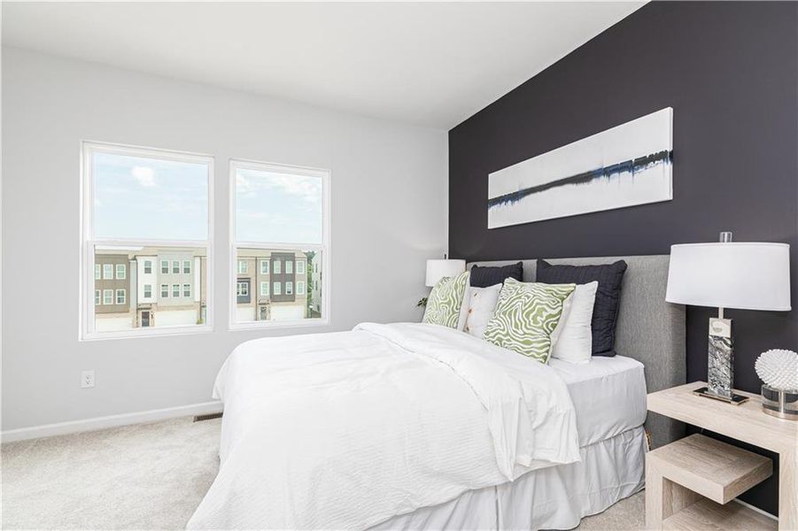 Furnished interior view inside a new home in Westside Bend at Proctor Creek Townhomes, Atlanta (Image 11). Furnished interior view inside a new home in Westside Bend at Proctor Creek Townhomes, Atlanta (Image 11).