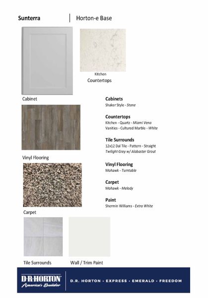 Sample of building materials used in homes in Sunterra, Katy (Image 19).