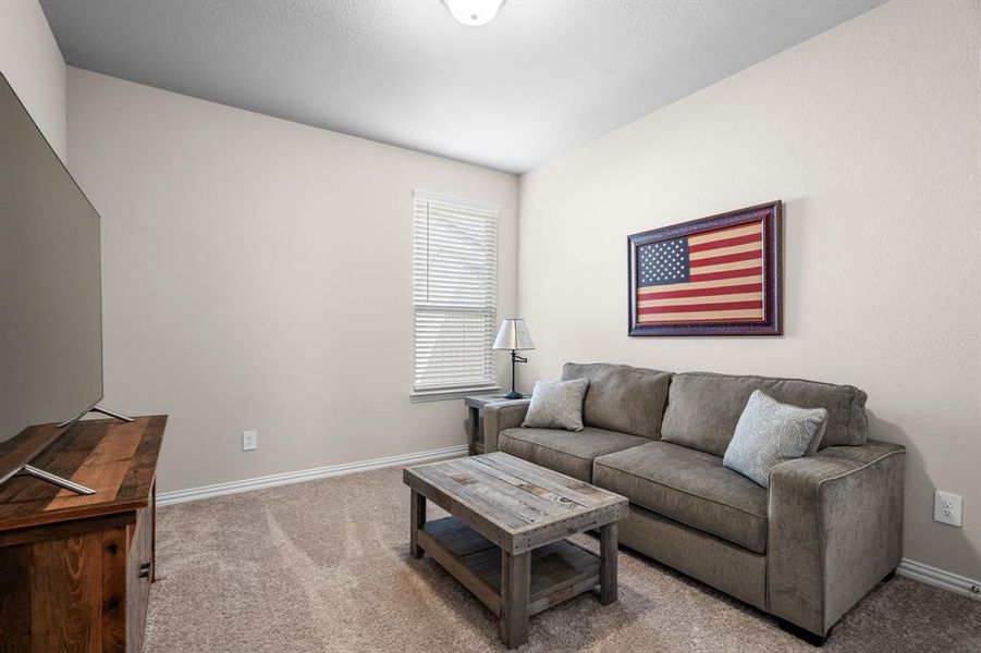 Third bedroom has plush carpeting and a neutral paint color!