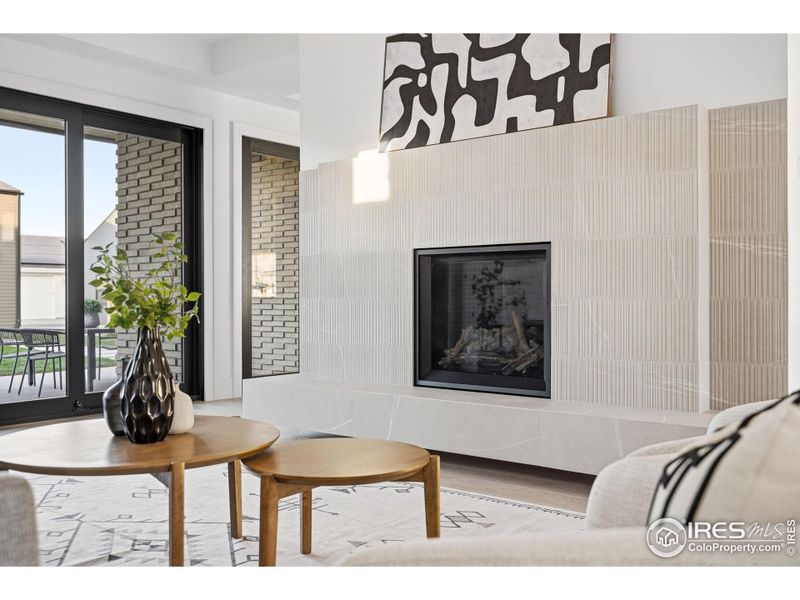 Gas Fireplace w/ Deco and Matte Porcelain Tile