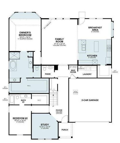 2D floor plan layout of this home in Lilyana, Celina, TX (Image 2).