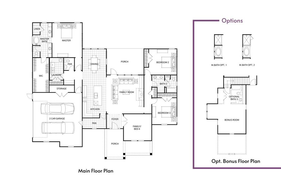 2D floor plan layout for the Autumn by Hunter Quinn Homes in Beaufort County Homes, Beaufort, SC (Image 3).